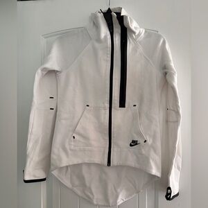 Nike Tech Fleece White with Black Trim and Zip size XS